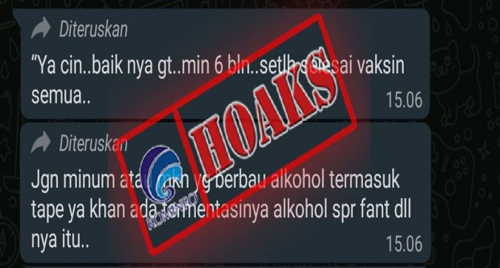 [HOAKS] Tidak Boleh Mengonsumsi Makanan dan Minuman yang Mengandung Alkohol dan Soda setelah Vaksin Covid-19